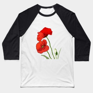 Red poppy flower Baseball T-Shirt